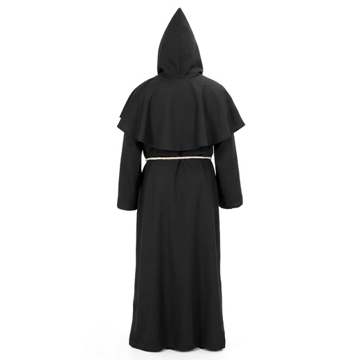 Strój na Halloween przebranie XL zakonnik, mnich zestaw 4 el. kostium habit