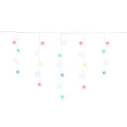 Kurtyna świetlna 300 led girlanda, lampki wewnętrzno-zewnętrzne sople multikolor z zimnym białym flash