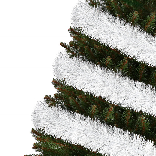 Łańcuch na choinkę 6m srebrny, girlanda choinkowa, średnica 7cm