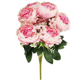 Sztuczne kwiaty bukiet piwonie 18 kwiatów wys. 46 cm, na ślub, dekoracje do domu