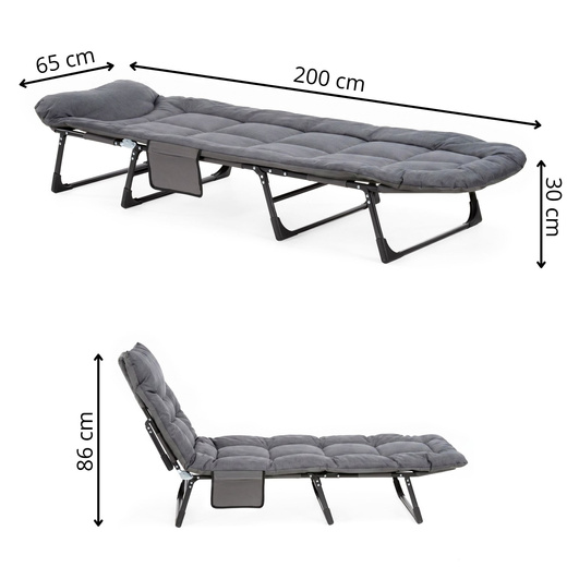 Łóżko turystyczne składane 200x65 cm kanadyjka łóżko polowe do 150 kg leżanka na kemping