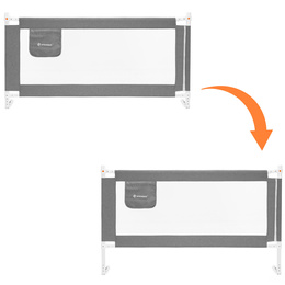 Barierka ochronna do łóżka 160 cm zabezpieczająca uniwersalna dla dzieci składana szara