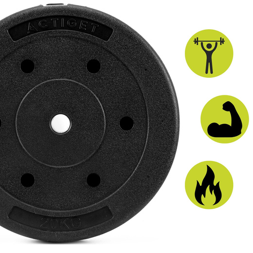 Obciążenie bitumiczne 20 kg 2 szt. talerz kompozytowy 29 mm krążek do sztangi hantli