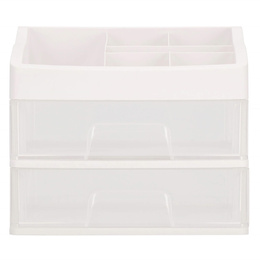 Organizer na kosmetyki 34x30x25cm mleczny pojemnik na biżuterię z przegródkami