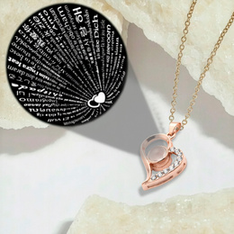 Wieczna róża z naszyjnikiem w pudełku prezentowym szkatułka na dzień kobiet walentynki