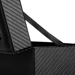 Szkatułka na zegarki 30x11x8 cm czarna ekoskóra organizer z 6 przegródkami