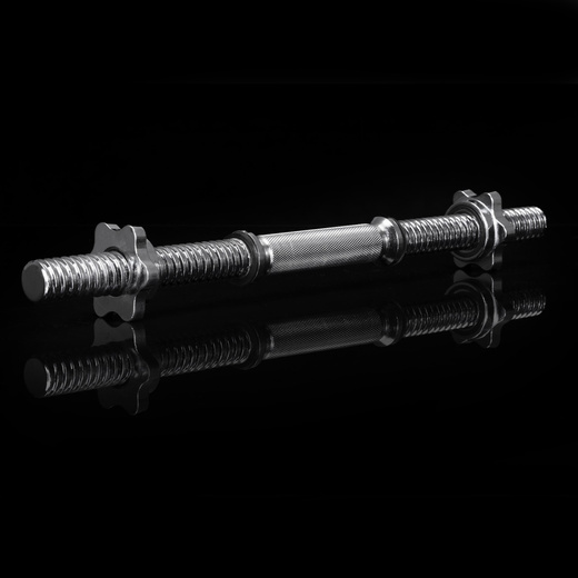 Gryf krótki 48 cm do hantli z zaciskami zestaw 2 szt. gwintowane 28 mm stal chromowana