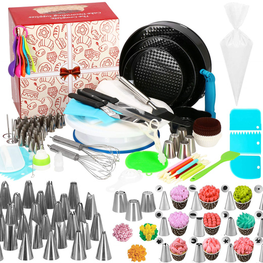 Zestaw cukierniczy 345 el. do dekoracji, akcesoria do ciast i babeczek