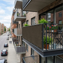 Osłona balkonowa, maskująca 100x500 cm mata na balkon zacieniająca 95% brązowa
