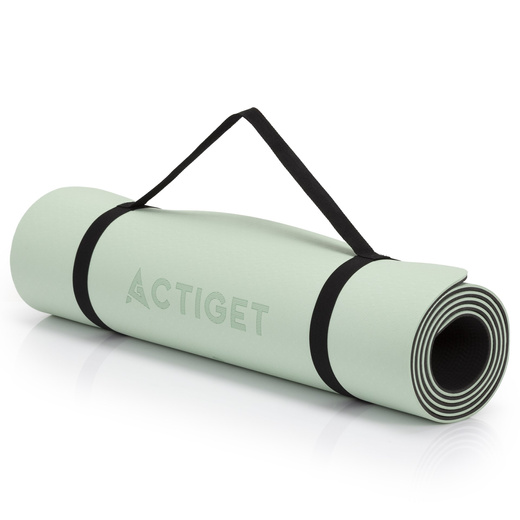 Mata do jogi, ćwiczeń fitness 183x61 cm antypoślizgowa, materac do stretchingu miętowy