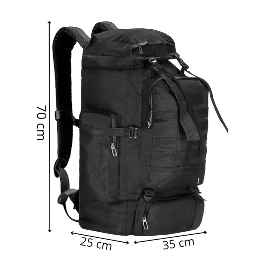 Plecak sportowy, turystyczny 60 L czarny 