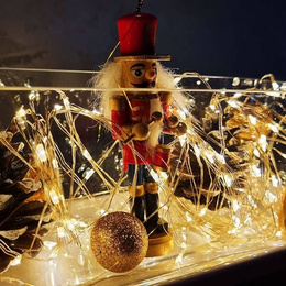Lampki choinkowe 100 led na baterie z pilotem druciki mikro biały ciepły