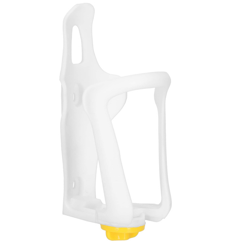 Uchwyt rowerowy na butelkę bidon koszyk na napój regulowany biały