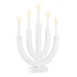 Świecznik adwentowy Led z 5 świecami bożonarodzeniowy świąteczny na baterie biały