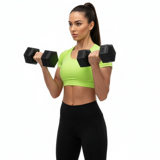 Ciężarki 2x5 kg hexagonalne do ćwiczeń fitness hantle zestaw 2 szt. czarne