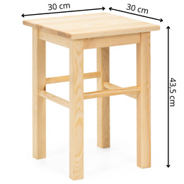 Taboret drewniany, krzesło kuchenne 43,5 cm wielofunkcyjny stołek