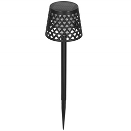 Lampa solarna LED ażurowa 5w1 zewnętrzna kinkiet z 3 trybami świecenia czarny