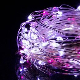 Lampki choinkowe 100 LED druciki mikro na baterie