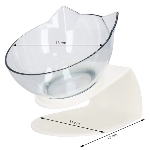 Miska dla psa i kota z antypoślizgową podstawką i uszami biała
