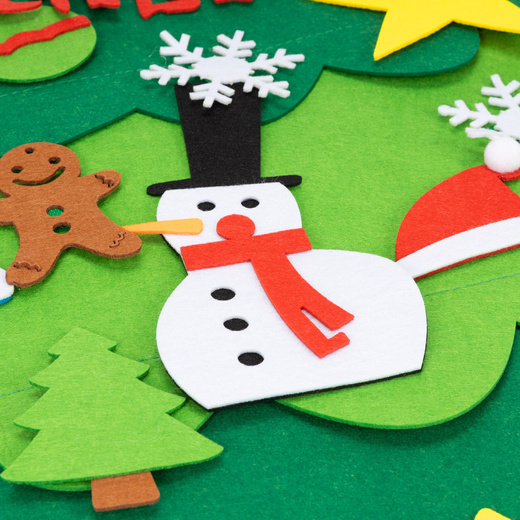 Ozdoba świąteczna, Choinka z filcu 31 zawieszek 95 cm multikolor