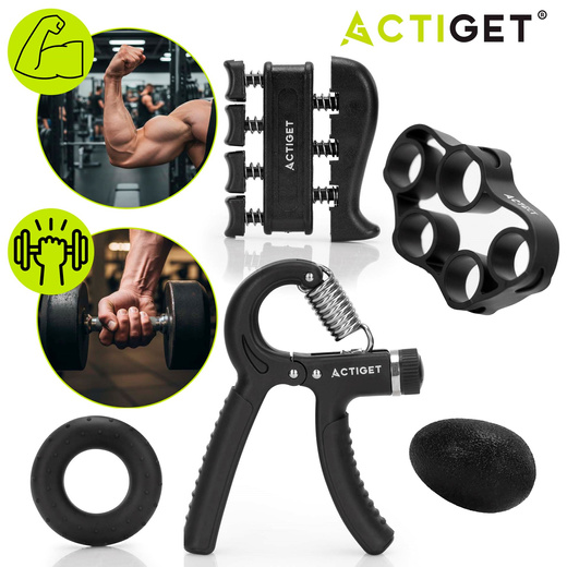 Zestaw do ćwiczeń dłoni i palców z akcesoriami, ściskacz do rąk 10-40 kg