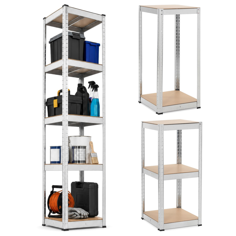Regał magazynowy 180x40x40 cm 5-poziomowy do garażu, przechowywania 500 kg