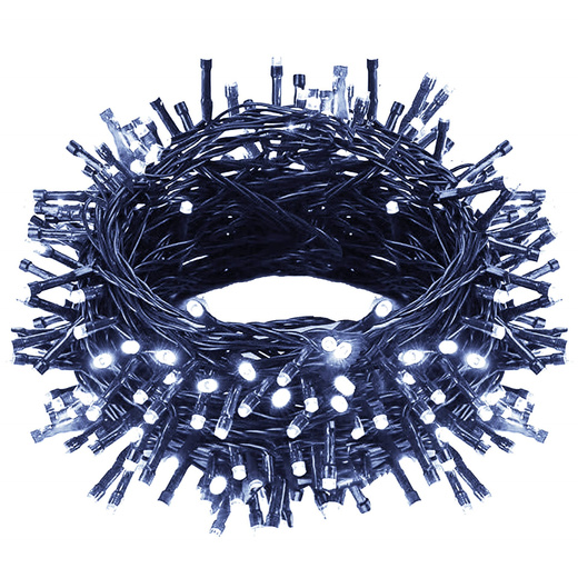 Lampki choinkowe 500 led biały zimny + flash 25m oświetlenie świąteczne IP44