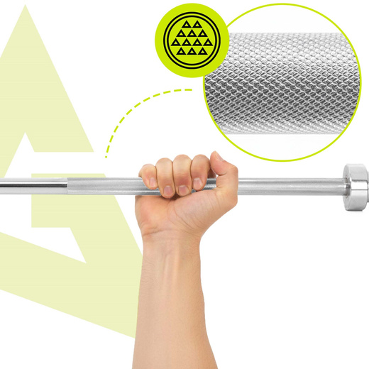 Gryf prosty olimpijski 220 cm sztanga ze stali chromowanej zaciski 50 mm