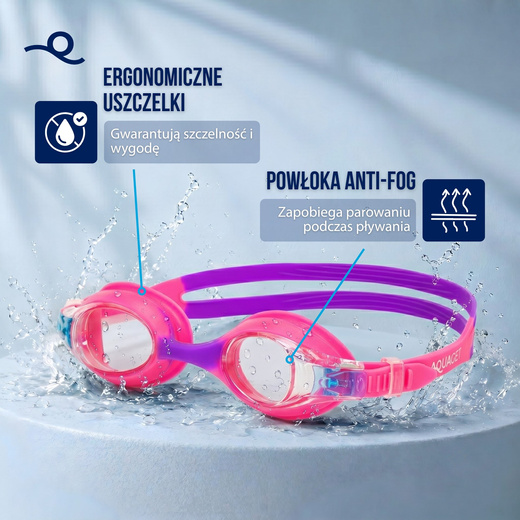 Okulary do pływania dla dzieci na basen okularki pływackie anti-fog gogle z zatyczkami