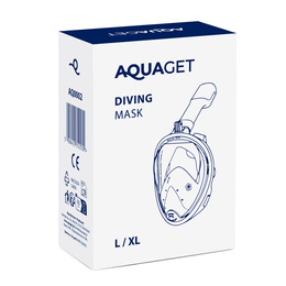 Maska do nurkowania L/XL pełnotwarzowa, z rurką, AntiFog, DryTop do snorkelingu regulowana