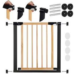 Bramka zabezpieczająca schody 75-82 cm bramka rozporowa brązowo-czarna