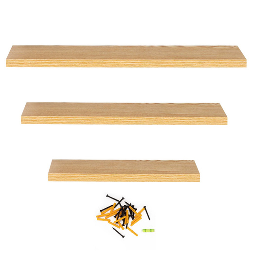 Półki ścienne 3 szt. na przyprawy, książki półki wiszące nowoczesne brązowe