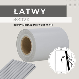 Taśma ogrodzeniowa i klipsy mocujące 20 szt. PVC 35 m x 19 cm 450 g/m2 szary