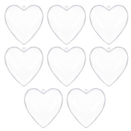 Bombki akrylowe 6cm serce plastikowe decoupage zestaw 8 szt.
