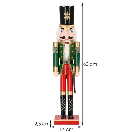 Dziadek do orzechów 60 cm drewniany żołnierzyk multikolor, figurka świąteczna