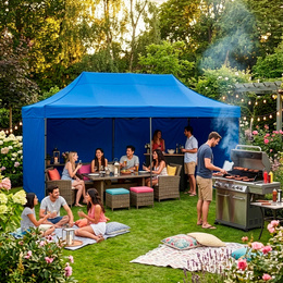 Namiot handlowy 3x6 m ogrodowy, pawilon na imprezy, catering niebieski