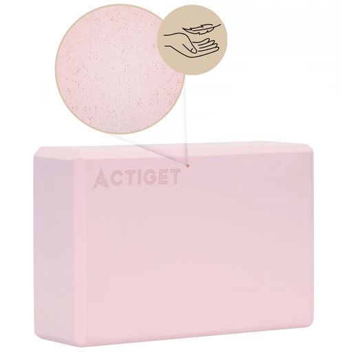 Kostka do jogi piankowa EVA 23x15x7,5 cm klocek blok do ćwiczeń pilates stretching różowa