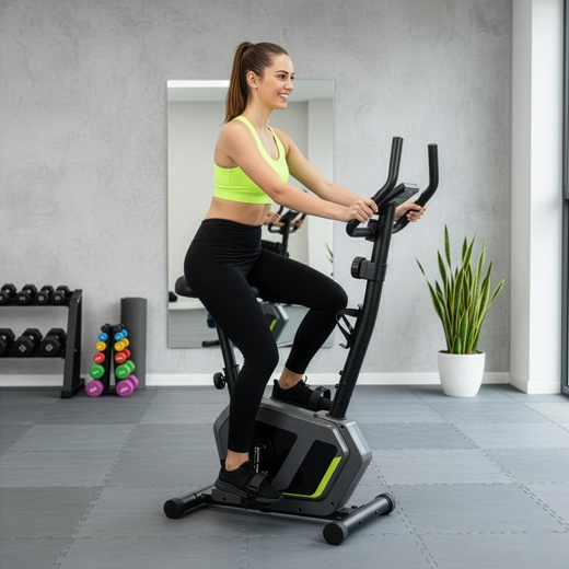 Rower stacjonarny, magnetyczny 8 poziomów oporu, rowerek treningowy z czujnikiem tętna