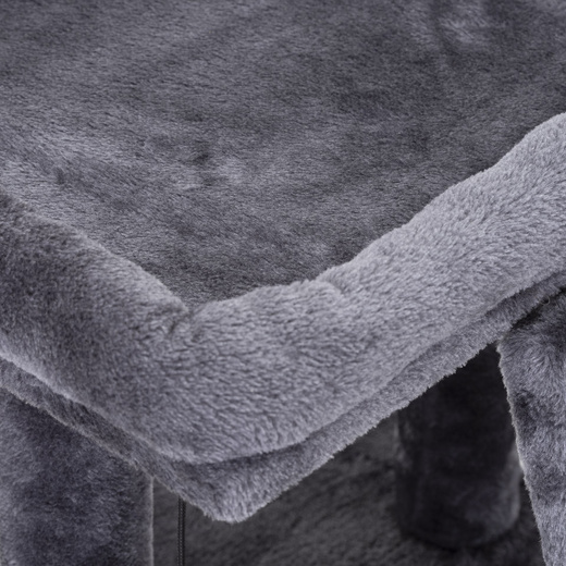 Drapak dla kota, dwa poziomy, legowisko z drabinką i sizalem do drapania, grafitowy