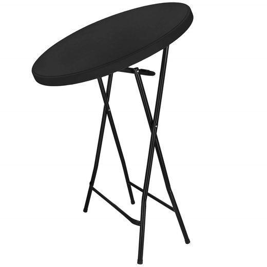 Stół składany cateringowy 110x80 cm okrągły stolik bankietowy koktajlowy czarny