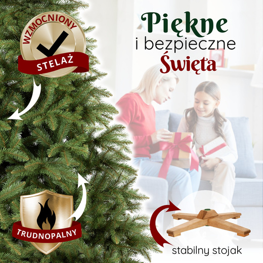 Choinka sztuczna 240 cm świerk kaukaski jak żywy Royal Trees premium drzewko świąteczne