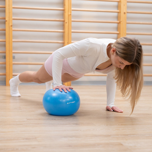 Piłka do pilatesu i rehabilitacji 22 cm z pompką gimnastyczna do ćwiczeń niebieska
