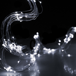 Lampki choinkowe 300 LED na prąd włosy anioła zimny biały