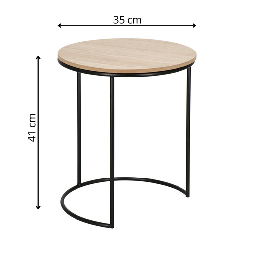 Stolik kawowy loft, metalowy industrialny z okrągłym blatem do salonu nowoczesny