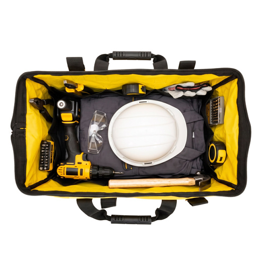 Torba warsztatowa 49x27x35 cm monterska organizer na narzędzia 45L żółto-czarna