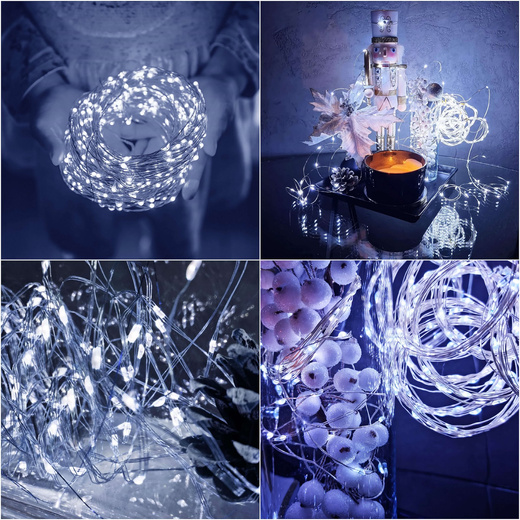 Lampki choinkowe na szpuli 1000 LED druciki biały zimny wewnętrzno-zewnętrzne
