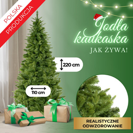 Choinka sztuczna 220 cm jodła kaukaska PE
