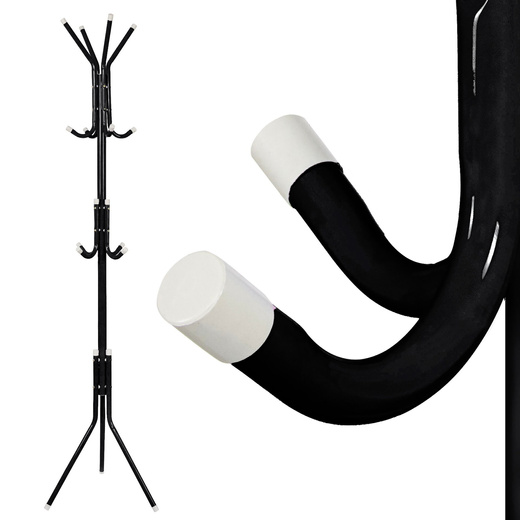 Wieszak na ubrania metalowy, wolnostojący 177 cm stojak czarny