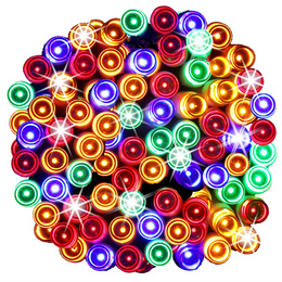 Girlanda świąteczna 300 cm z lampkami 50 LED multikolor, łańcuch choinkowy, zielony