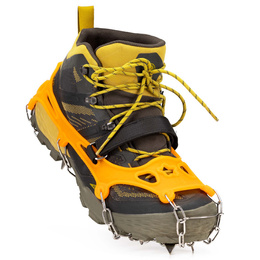 Raczki na buty stalowe antypoślizgowe turystyczne nakładki rozmiar 40-45 pomarańczowe